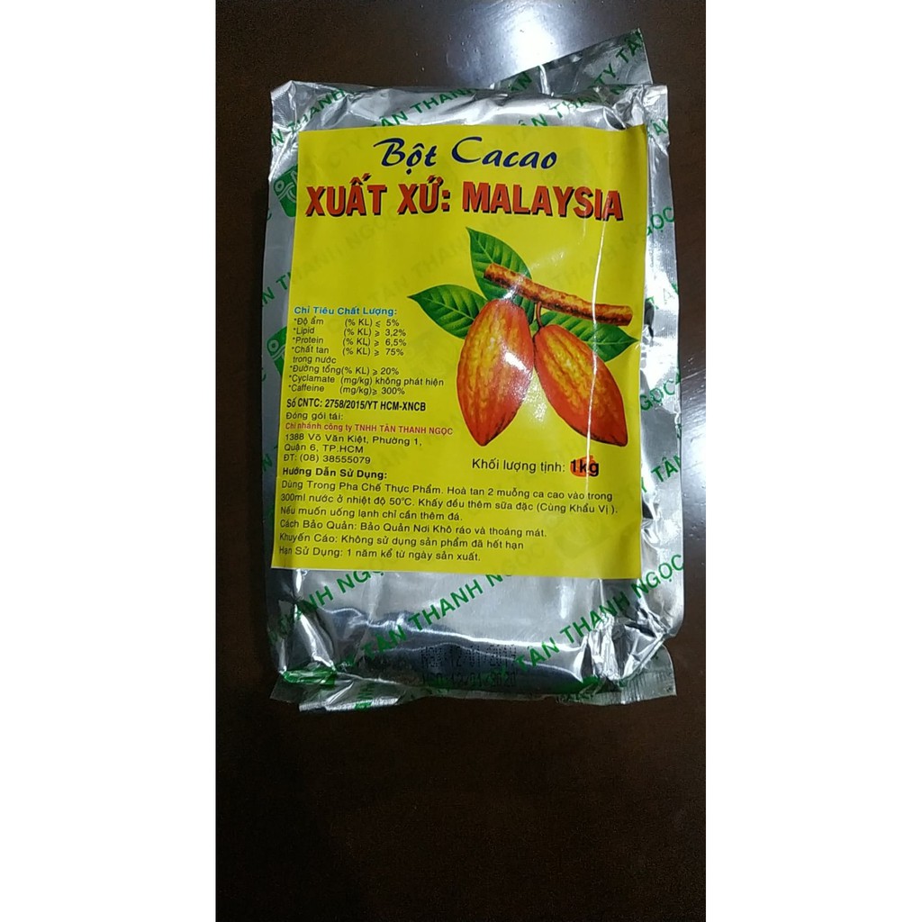 Bột Cacao Malaysia Giấy Bạc Nhãn Vàng