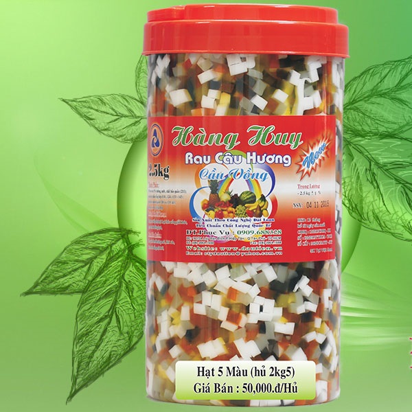 Thạch Hàng Huy Rau Câu Cắt 5 Màu hủ cao